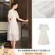 香影白色天絲連衣裙女2025夏季新款圓領(lǐng)燈籠袖抽繩國風(fēng)收腰仙女裙 米白 L 165/88A/110-125斤