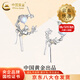 中國黃金（CHINA GOLD）S925銀月光兔子耳釘女款月光石直針款耳飾品情人節(jié)生日禮物送女友 【今/次日達(dá)】月光兔子耳釘