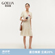 歌莉婭小香風(fēng)裙子歐若風(fēng)氣質(zhì)淑女V領(lǐng)連衣裙出游穿搭1E3R4K010 07W米色 M