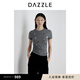 DAZZLE 地素短袖T恤2025年夏季新款深灰色博古寶瓶繡花T恤 深灰色 S