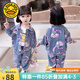 G.DUCKKIDS童裝女童套裝春秋季2024新款兒童牛仔套裝小女孩外套褲子兩件套 藍(lán)色 100 適合身高90-100cm年齡3-4歲左