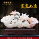 菲斯鉑亞天然玉石如意花擺件家居玄關(guān)書房辦公室裝飾擺件高檔喬遷開業(yè)禮品 富貴如意D105