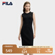 FILA 斐樂官方女裝連衣裙2025年夏季新品修身顯瘦無袖背心裙打底裙子 正黑色-BK M 165/84A/M