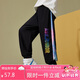 ASK JUNIOR男童褲子2025夏薄款印花長褲時(shí)尚涼爽兒童防蚊褲 黑色 170
