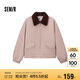 森馬（Semir）外套女oversize插肩袖仿羊羔毛毛領(lǐng)冬季2024夾棉夾克109724108016