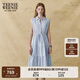 Teenie Weenie小熊女裝連衣裙2025夏季新款清新氣質(zhì)通勤素雅無袖裙 淺藍色 M