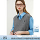 FANSILANEN范思藍(lán)恩23FS11228 學(xué)院風(fēng)針織馬甲女春秋V領(lǐng)外搭配疊穿背心 灰色 S