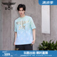 BOY LONDON【薄荷曼波】夏季經(jīng)典鷹標(biāo)滿印針織短袖T恤N01002 藍(lán)色 M