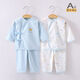 嬰詩(shī)拉貝 新生兒內衣套裝嬰兒秋衣秋褲純棉初生寶寶衣服春秋滿(mǎn)月打底衣服 【2套裝夏季款】皇冠藍組合 52 (建議0-1個(gè)月5-8斤)