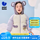 迷你巴拉冬新款男女童插肩袖連帽羽絨服寶寶厚款保暖外套 粉紫70013 100