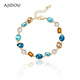 AJIDOU阿吉豆手鏈輕奢小眾2025爆款復古不規則多巴胺鋯石手串七夕送女友
