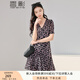 香影碎花雪紡連衣裙女2025夏裝新款甜美可愛(ài)短袖高腰小個(gè)子a字裙 粉紅 L 165/88A/110-125斤