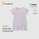 童泰（TONGTAI）嬰兒短袖連體衣夏季莫代爾衣服兒童薄款無痕哈衣爬服紫色80cm