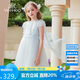 英氏（YEEHOO）女童連衣裙兒童裙子中大童裝公主裙網(wǎng)紗宴會(huì)晚禮服夏 藍(lán)色 120