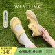 西遇運(yùn)動(dòng)瑪麗珍鞋女2025新款夏季魔術(shù)貼休閑厚底芭蕾鞋黃色德訓(xùn)鞋 黃色 37 (235)