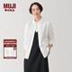 無(wú)印良品（MUJI）女式水洗平紋襯衫領(lǐng)襯衫女純棉長(cháng)袖襯衣外套內搭女士秋季女裝上衣 白色 L （165/88A）