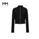 麥檬MM休閑運動(dòng)風(fēng)拉鏈衛衣修身短款商場(chǎng)同款女夏裝5F5201271 黑色 S