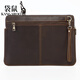 袋鼠（KANGAROO）適用七夕macbookpro14保護套真皮蘋(píng)果筆記本電腦牛皮內膽包 瘋馬咖色 macbook 14寸
