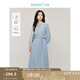 茵曼（INMAN）【商場(chǎng)同款】萊賽爾亞麻連衣裙2025春秋季女裝新品中袖收腰裙子 海霧藍 M