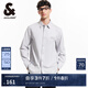 杰克·瓊斯（JACK&JONES）男裝衣服春秋寬松純棉襯衫薄外套男士百搭潮流刺繡休閑長袖襯衫男 C41 靜謐灰 XL 185
