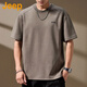 吉普（JEEP）美國正品短袖t恤男夏季新款寬松圓領(lǐng)透氣運動(dòng)休閑半袖打底衫上衣 咖啡色 常規 【官方正品】 XL 【適合145斤左右】