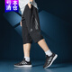 阿迪達斯 （adidas）七分褲男褲2025夏季薄款跑步健身褲子訓(xùn)練休閑褲寬松透氣運動褲 速干BK0982黑色梭織透氣 M 推薦135-155斤