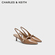 CHARLES&KEITH氣質(zhì)尖頭高跟鞋珍珠涼鞋單鞋生日禮物CK1-60361596 CARAMEL焦糖色 37 （235）