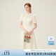 范思藍(lán)恩國(guó)風(fēng)新中式刺繡花木連衣裙女夏季2024新款裙子24FS12061 米杏色 M