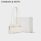 CHARLES&KEITH蝴蝶結長(cháng)肩帶腋下包枕頭包生日禮物送女友SL2-20681234 Daisy Chalk粉白色 M