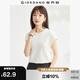 佐丹奴t恤衫女夏季純棉純色氣質(zhì)小高領(lǐng)連片短袖t恤女13323309