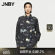 JNBY/江南布衣春秋襯衫寬松趣味圖案女棉質(zhì)印花花型抽繩長(zhǎng)袖5O7214930 098/黑灰系組合 M