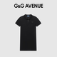 G&G AVENUE 1992法國G&G AVENUE輕奢潮牌夏季三角標polo裙女款微彈純色翻領(lǐng)連衣裙 黑色/Black S 70-90斤