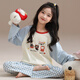 瑪倫薩兒童睡衣女童春秋季純棉長(cháng)袖2025新款可外穿可愛(ài)柔軟家居服套裝