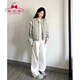 蜜樂奇灰色棒球服外套女秋冬季2025年新小個(gè)子香風(fēng)寬松夾克短款上衣 【灰色】 M 80-100