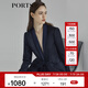 PORTS寶姿商場(chǎng)同款新品女裝三醋纖抽繩收腰西裝夾克LL8J017KWQ012 丈青混色 XS (2)