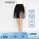PORTS寶姿  新品女裝簡(jiǎn)約黑白撞色魚尾裙擺半身裙LA8K250FZX003 黑色混色 M