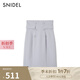 SNIDEL2025春夏新品時(shí)尚百搭高腰雙排扣直筒半身短裙SWFS252141 水藍(lán)色 S (0)