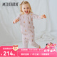 Milkbarn兒童保暖內(nèi)衣套裝小孩睡衣男童女童家居服嬰兒寶寶秋衣褲 滑雪派對 80 cm