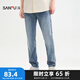 三福2025夏季男士合身小腳牛仔褲 都市通勤直腰長褲男498507 天藍(lán) 33