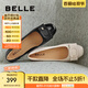 百麗（Belle）簡約高跟單鞋商場同款真皮粗跟通勤單鞋B5M1DCQ4 黑色 37 (235mm)