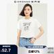 佐丹奴短袖t恤女純棉法式漫畫印花趣味減齡圓領(lǐng)體恤13324330