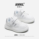 安奈兒女童小白鞋運動(dòng)鞋2025冬季冬輕便女孩兒童百搭白色低幫板鞋男 白銀 31 內長(cháng)19.9cm/建議腳長(cháng)18.9cm