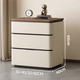 床頭柜臥室家用儲物柜三斗柜2025新款現代簡(jiǎn)約輕奢高級感床邊柜子 【米白色】全實(shí)木框架+納帕貓爪皮 60*40*60cm