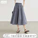 對(duì)白復(fù)古學(xué)院風(fēng)格紋a字半身裙女2025夏新款優(yōu)雅小眾通勤中長(zhǎng)傘裙 藏青白格 S