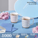 WEDGWOOD馬克對杯心形禮盒高顏值骨瓷咖啡杯水杯情侶家用 金粉年華心形禮盒馬克杯藍+紅