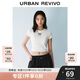 UR2025春季新款女裝拼接蕾絲蝴蝶結(jié)修身短袖T恤UYY450033 本白 (修身款) M