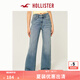 HOLLISTER25夏季復古baggy風寬松高腰牛仔褲女裝KI355-5362 中間色 28 155/72A 6短版