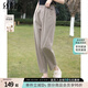 絲柏舍松緊腰休閑褲2025夏裝新款女裝時(shí)尚寬松高腰通勤九分褲