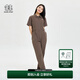 KOLON SPORT/可隆連體褲闊腿 女子戶外防潑水休閑露營(yíng)運(yùn)動(dòng)拉鏈褲子 LKOP4MT576-BR 棕色 M 165/88A