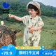 迷你巴拉男童寶寶連體衣夏季萌趣時(shí)尚酷帥工裝風(fēng)爬服